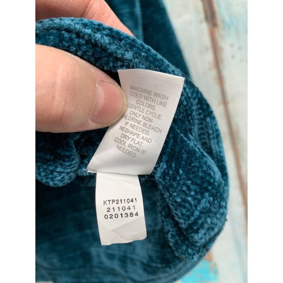 J Jill Velour Crowl Neck Sweater XS Blue - Picture 4 of 6